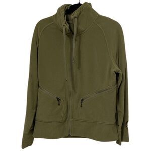 Oakley Olive Green Full Zip Fleece Jacket Womens Size XL Outdoors